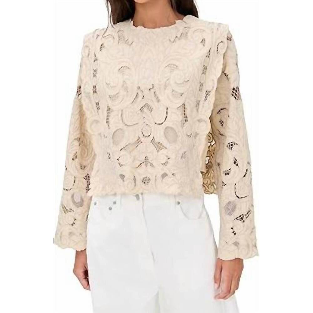 NEW SEA ceci embroidery top in cream